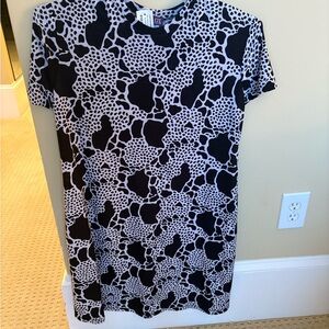 Chic Monochrome Animal Print Mini Dress